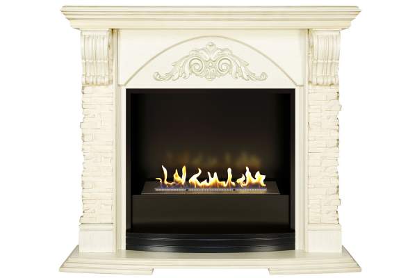 Биокамин в портале Firezo Rimini Слоновая кость с патиной